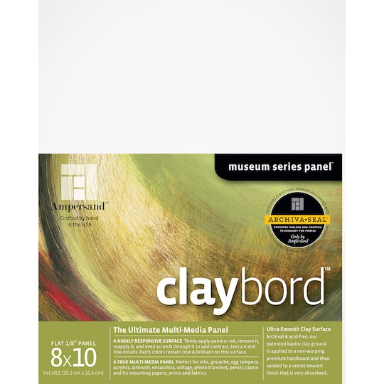 Ampersand&#x2122; Claybord&#x2122; Museum Series Uncradled 1/8&#x22; Multi-Media Panel